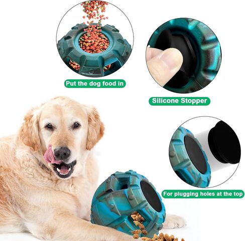 Yipetor Large Silicone Stopper for Dog Treat Toy, for Moderate Chewers, Fetch, Catch – Holds Kibble, Treats, Large,2 Pack (L) in Saudi Arabia