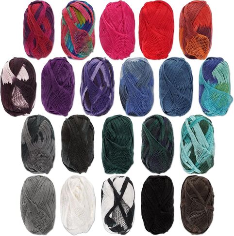 JubileeYarn Mesh Fishnet Yarn - Chunky Acrylic - 200g/Skein - Red Black - 2 Skeins in Saudi Arabia