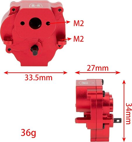 MEUS RACING TRX4M Complete Transmission Gearbox for Traxxas Defender/Bronco/K10/F150 1/18 RC Crawler Car Upgrades Parts, Red in Saudi Arabia