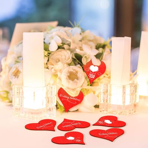 24 Pieces Valentine‘s Day Heart Wooden Ornament Heart Slices Embellishments Wood Love Shaped Decorative Hanging Tags with Twine and Ribbon for Valentine‘s Day Wedding Party in Saudi Arabia