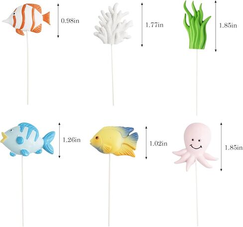 Transparent Bubble Cupcake Toppers Under The Sea Party Cake Decorations Mermaid Bubble Cupcake Toppers Ocean Cake Decoration(blue) in Kuwait