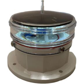 Solar Dock Warning Light 360 Degree - Super Bright Waterproof LED Light for Marine Applications - Constant On or Flashing (WHITE)