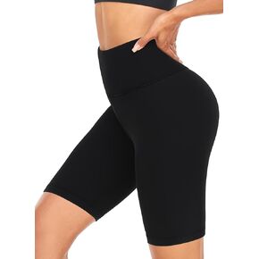 FULLSOFT 8" High Waisted Biker Shorts for Women-Tummy Control Athletic Workout Running Yoga Gym Dance Shorts