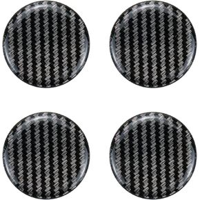 4 Pcs 45mm Wheel Center Hub Cap Sticker Thickened Resin Covered Carbon Fiber Lattice Pattern