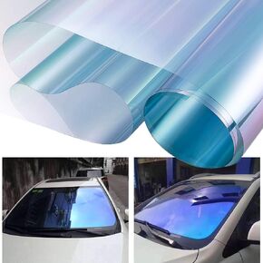 Dark Blue Chameleon Windshield Tint Car Window Foils Solar Protection Film Windshield Sun Shade Tint Film 19.68'' x 118''