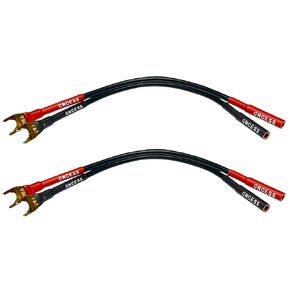 CESS-083 Female Banana Jack to Spade Plug for Speaker Cable (Small Spade)