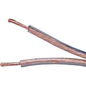 Monoprice Speaker Wire - 99.9% Oxygen-Free Pure Bare Copper, CL2 Rated, 2-Conductor, 12AWG, PVC Jacket Material, Blue Stripe to Indicate Polarity, 300 Feet, Clear