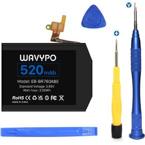 WAVYPO Battery for Samsung Gear S3 Frontier SM-R760 and Gear S3 Classic, 520mAh 3.85V Battery Replacement for SM-R770 BR760 R765 EB-BR760ABE GH43-04699A with Repair Tools kit