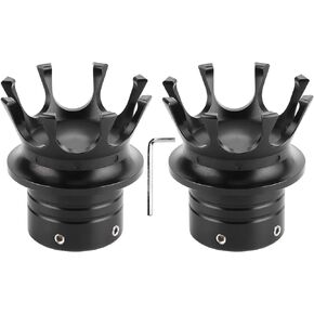 Front Axle Nut Cover Cap, CNC Aluminum Alloy Crown Style Front Axle Cap for Sportster 883 1200 (silver)