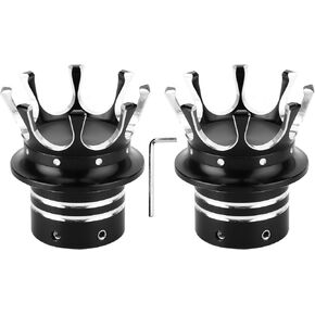 Front Axle Nut Cover Cap, CNC Aluminum Alloy Crown Style Front Axle Cap for Sportster 883 1200 (silver)