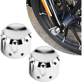2pcs Front Axle Nut Cover Cap Kit for Touring Electra Glide Softail Dyna Street Glide Sportster (Black,Plating) (Plating) in Saudi Arabia