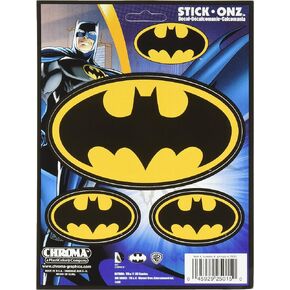 Chroma Black and Gold 25015 Batman Logo 3pc Stick Onz Decal