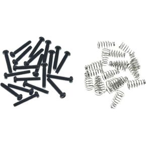 KAISH 20-Pack Stainless Steel American #6-32 Single Coil Pickup Screws with Springs for Stratocaster/Telecaster Black