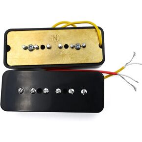 P90 Soapbar Single Coil Pickups Neck Bridge Compatible for SG/LP Electric Guitar Parts, Black