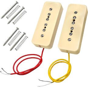 P90 Soapbar Single Coil Pickups Neck Bridge Compatible for SG/LP Electric Guitar Parts, Black