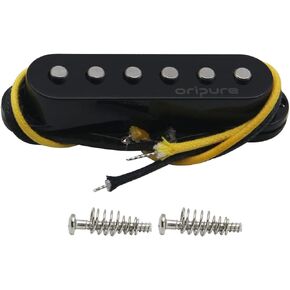 OriPure Vintage Flat-Pole Strat Pickups Alnico 5 Single Coil Pickup Black Bridge Pickups TFF566