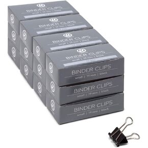 U Brands Binder Clips, Small 3/4-Inch Width, 1/3-Inch Paper Holding Capacity, Black and Silver Steel, 144-Count - 653U08-24