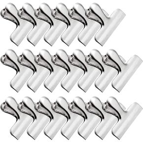 20 Pack Metal Chip Clips - OAMCEG 3 Inch Wide Stainless Steel Food Bag Clips Heavy Duty, Perfect for Air Tight Seal Grips on Coffee, Food & Bread Bags, Office Kitchen Home Usage