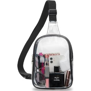 Clear Bag Stadium Approved Clear Sling Bag Clear Bags for Women Men Clear Crossbody Pack with Double Pockets for Concert Music Festival Sporting Event in Kuwait