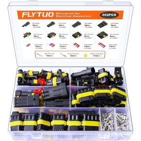 708 قطعة مجموعة موصلات أسلاك كهربائية للسيارة مقاومة للماء، 1/2/3/4/5/6 موصلات دبوس ذكر وأنثى للدراجات النارية والشاحنات والسيارات والقوارب والسكوتر in Kuwait