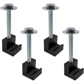 Truck Tool Box Mounting Kit Aluminum Alloy J Hooks Pickup Universal Fit Toolbox Tie Downs Crossover with Screws and Washers (4 Packs Silver)