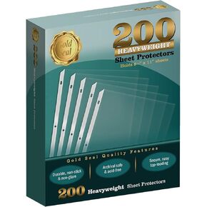 200/Box Clear Heavyweight Poly Sheet Protectors by Gold Seal, 8.5" x 11"