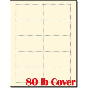 Heavyweight 80lb Off White/Cream Blank Business Cards - Laser & Inkjet (20 Sheets / 200 Business Cards)