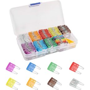 160pcs Mini Small Fuse Assortment, 5 7.5 10 15 20 25 30 35 AMP Car Boat Truck SUV Automotive Replacement Fuses ATM/APM Small Blade Car Fuses by SIM&NAT