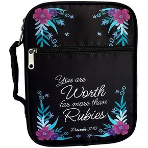 Bible Covers, Beautifully Designed Bible Cover for Women, Large Bible Covers, Bible Case, Bible Verse for Women, Bible Bag Case, Bible Carrying Case in 3 Colors Black, Purple, Pink (Purple) (Purple) in Saudi Arabia