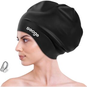 Seago Extra Large Swim Cap for Braids and Dreadlocks Silicone Adult Swimming Caps for Women Men