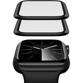2 Pack for Apple Watch Series SE/6/5/4 40mm Screen Protector, Titanium Alloy Frame + 9H Tempered Glass, [Upgrade Zero Bubble] [Touch Sensitive ] [ Metal Frame] for iWatch 40mm_Black