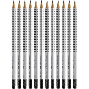 Faber-Castell Grip Graphite EcoPencils with Eraser - 12 Count - No. 2.5 Multi, 8 mm