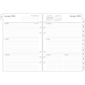 newestor 2025-2026 Monthly Planner Refills for A5 6-Ring Binder, Two Pages Per Month, Apr 2025 to Dec 2026, A5 Size, 6-Hole Punched