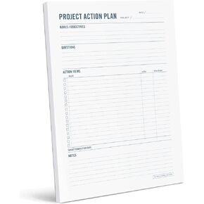 Two Tumbleweeds,Project Plan Notepad,7x10" Planning Pad,Project Management Tool with Checklist, Action Items, Notes,Task Planner,To do list Organizer,Notebooks For Work & School,50 Sheets