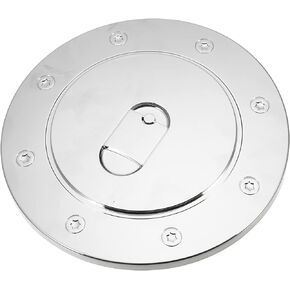 X AUTOHAUX Chrome Plated Fuel Tank Filler Cap Cover Decoration for Toyota Tundra 2007-2019 Stick-on Gas Door Filler Cover Silver Tone