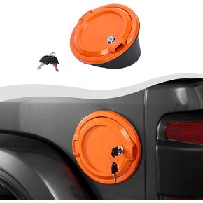 for JL Locking Fuel Door Gas Tank Cap Cover Fit for 2018-2024 Jeep Wrangler JL JLU 2/4 Door, Aluminum Fuel Door Exterior Accessories(Pink)