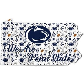 Fan Creations NCAA Penn State Nittany Lions Unisex Penn State University Floral State Sign, Team Color, 12 inch, (C0974S-Penn State)