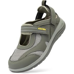 FitVille Women's Diabetic Shoes Extra Wide Width Diabetic Sandals for Women, Diabetic Walking Shoes Adjustable Closure Arch Support Orthopedic Shoes for Swollen Feet Plantar Fasciitis