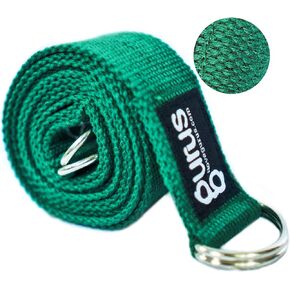 Gurus Yoga Strap with Thick Durable Cotton and Extra Safe Adjustable D-Ring Buckle 6 Feet Long Stretching with Loops for Flexibility