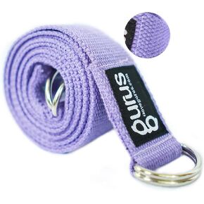 Gurus Yoga Strap with Thick Durable Cotton and Extra Safe Adjustable D-Ring Buckle 6 Feet Long Stretching with Loops for Flexibility