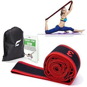 Exercise Resistance Band, High Elastic Resistant 9 Loops Yoga Stretching Strap, Ideal for Tone Muscles Dancer Gymnast Warm up Rehab Physical Therapy Recovery Flexibility Hamstring, Free Bag and Guide