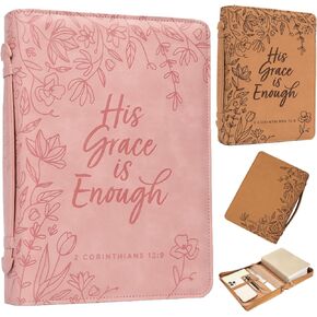 Large Bible Covers for Women - Floral Bible Cover Case for Women | Bible Carrying Case for Women | Girls Bible Cases for Women | Leather Bible Covers for Women with Pockets | Bible Book Cover Gifts
