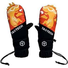 Gloves Mittens Snowboarding Wrist Guard Mens Womens Ski Gloves with Protector 5 Fingers Inner Snowsaurus