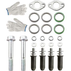 GY6 ATV 50cc 80cc 90cc 125cc 150cc 200cc Scooter Exhaust Pipe Bolt, nut Gasket + Exhaust Pipe Gasket + Gloves