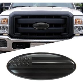 Front Grille Tailgate Car Emblem, 9 Inch American Flag Overlay Emblem, Rear Tailgate American Flag Emblem Badge, Car Exterior Accessories Overlay Tailgate Metal Emblem Suitable for Ford F150 F250