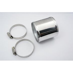 Autobahn88 Aluminum Alloy Hose Joiner Pipe, OD=0.75" (19mm), L 3" (76mm), Glossy Polished, Includes 2 G-Clamps