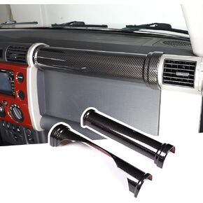 LLKUANG ABS Car Dashboard Center Console Decorative Strips Cover for Toyota FJ Cruiser (XJ10) 2007-2022 Car Interior Accessories-2pcs(Carbon fiber pattern)(Not Fit RHD)