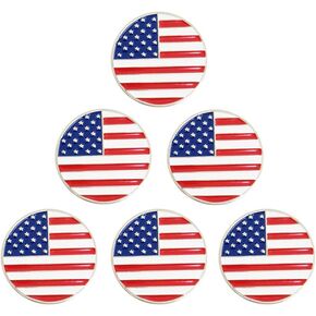 Golf Ball Marker 24.4 mm Assorted Patterns - Soft Enamel Technique 6 Pcs a Pack Gift for Man Woman Golfer
