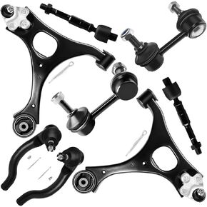 SCITOO 8pcs Front Suspension Kit - 2 Lower Control Arm And Ball Joint 2 Sway Bar Links Front 2 Outer 2 Inner Tie Rod End Links Fit For Honda Civic 2006 2007 2008 2009 2010 2011 Coupe Sedan 1.8L
