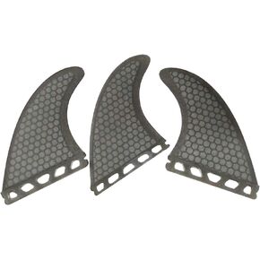 Surfboard Tri Fin Single Tab L Size Fiberglass+Honeycomb G7 Thruster Set(White/Blue/Orange) (Grey G7)